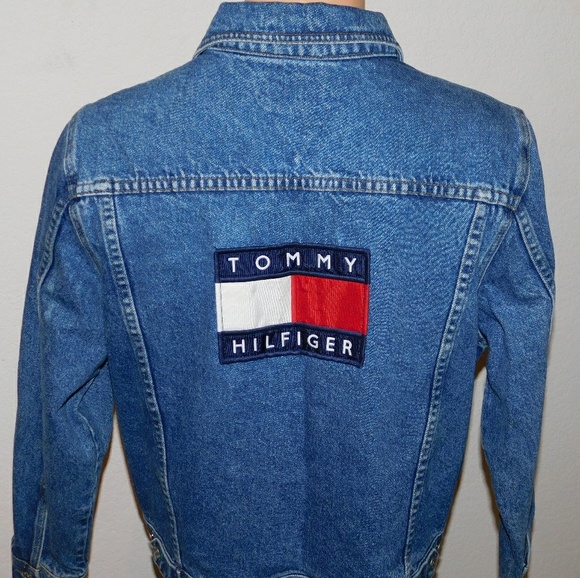 tommy hilfiger denim jacket back logo